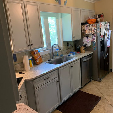 light gray cabinet reface