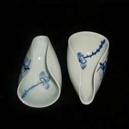 Modern Asian Hand Painted Porcelain Display Dishes - Decorative Plates