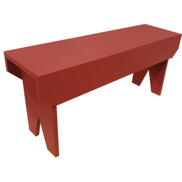 Simple Wood Bench, Red
