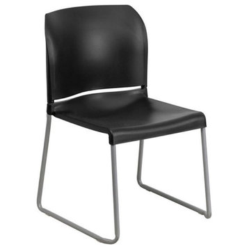 Scranton & Co Full Back Contoured Stacking Chair in Black