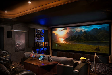 This is an example of a large country home theatre in Perth.