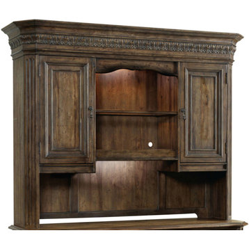 Hooker Furniture 5070-10467 77-3/4"W Hardwood Hutch - Rustic Walnut
