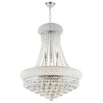 Crystal Lighting Palace - French Empire 14-Light Clear Crystal Chandelier, Chrome Finish - This stunning 14-light Crystal Chandelier only uses the best quality material and workmanship ensuring a beautiful heirloom quality piece. Featuring a radiant chrome finish and finely cut premium grade crystals with a lead content of 30%, this elegant chandelier will give any room sparkle and glamour.