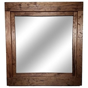 Farmhouse Style Vanity Mirror, Red Oak, 14"w X 16"h