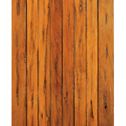 RA-480 Round Top Plank Grooved 1-Panel Rustic Hardwood Exterior Single Door - Front Doors
