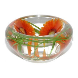Orange Daisy Flower Bowl - Home Decor