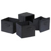 Capri 2-Section M Storage Shelf With 4-Foldable Black Fabric Baskets