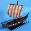 Wooden Viking Drakkar Model Boat, 14"