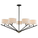 Kalco - 7 Light Contemporary Chandelier by Kalco, Matte Black With Polished Nickel, 19" - Tahoe 7 Light Chandelier