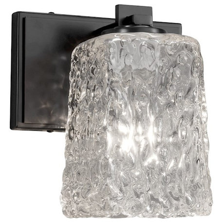 Justice LED Veneto Luce Era Sconce, Black GLA-8441-26-CLRT-MBLK-LED1-700