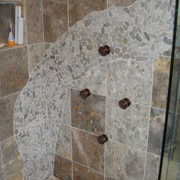 River Rock Tiled Shower
