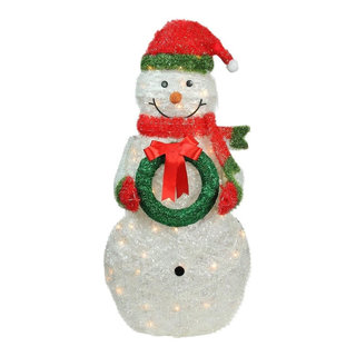 Northlight 71 LED Lighted White Iridescent Twinkling Snowman Outdoor Christmas Decoration
