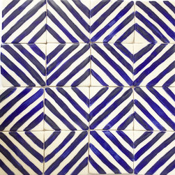 Cobalt Striped Ceramic Tile - Products