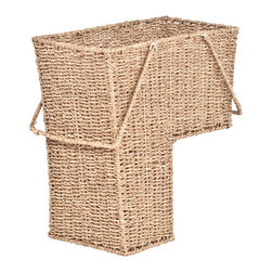 Trademark Innovations - Wicker Storage Stair Basket With Handles - Baskets