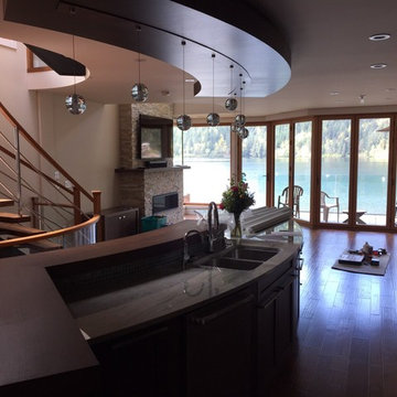 Curved Central Stringer Stair