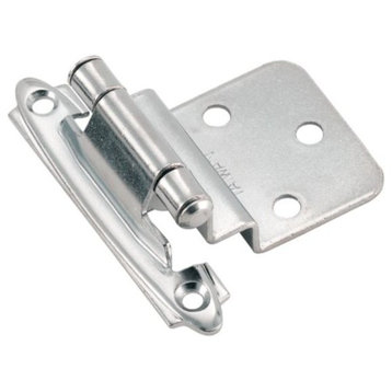 Self-Closing, Face Mount Inset Hinge, 3/8" Thick, Polished Chrome