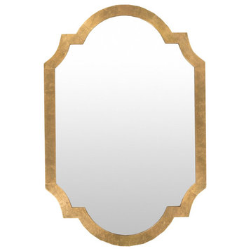 Surya Wall Decor Small Mirror by , Aged Gold