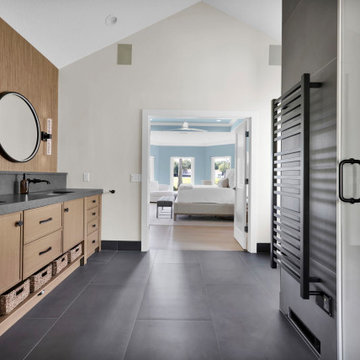 Warm Contemporary Primary Bath