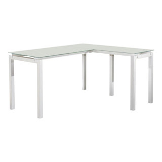 Furniture of America Fiora Modern Metal Swivel Writing Desk in White