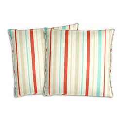 Cushion Source - Figure 8 Stripe Pastel Outdoor Throw Pillows, Set of 2, 20"x20" - Outdoor Cushions And Pillows
