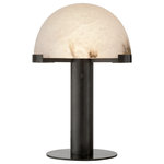 Visual Comfort & Co. - Melange Desk Lamp in Bronze with Alabaster Shade - Contrasting natural alabaster with metal in rounded forms and unique configurations, the Melange series by Kelly Wearstler blends the organic and the luxurious for a modern chic interior. Carved alabaster shades create a soft glow on walls and surfaces, while streamlined shapes soften angular or minimalist surroundings. Alabaster contains unique variations in both veining and tone, offering a custom character that is collectible in appeal. Bronze, burnished antique brass, or polished nickel detailing adds contrast and shine. Whether you choose flush mounts, pendants, sconces, or table lamps, Melange lighting create a multi-layered look in living spaces, bedrooms, hallways, and dining areas.