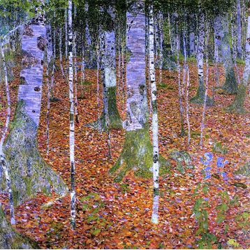 Gustav Klimt Birch Forest Premium Canvas Print