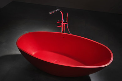 Modern seamless one-piece red tub