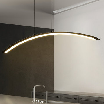 Roxanna 41.5" Dimmable Adjustable Integrated Led Linear Pendant, Black