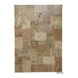 Over-dyed Turkish Patchwork Rug - Area Rugs
