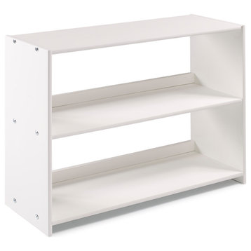 Louver Low Loft Bookcase White