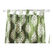 Patterned Curtains Luxurious Drapes Drapery Window Panels Pair Tab Top India, 48
