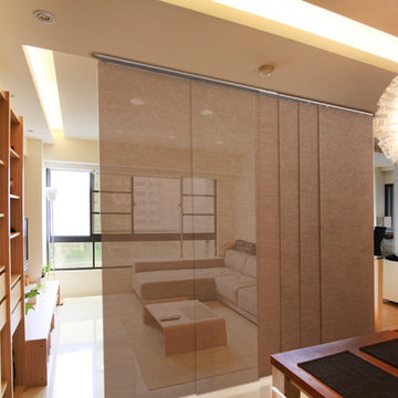 Adjustable Sliding Panel/Room Divider - Natural Woven Fabric