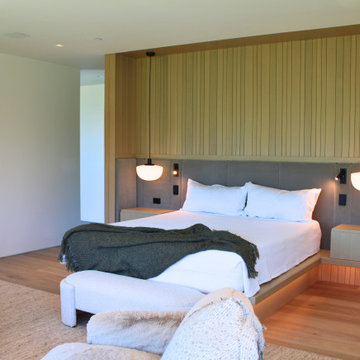 Custom Integrated Bed Wall with Concealed Lighting