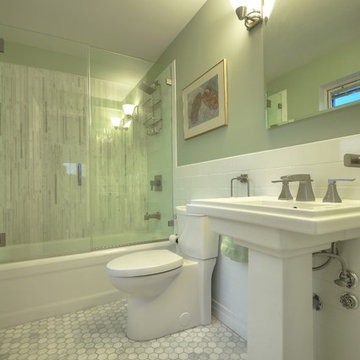 Marble floor with subway tile in Upper West side