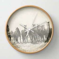 Band of Horses Wall Clock by Ez Pudewa - Wall Clocks