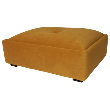 Grand Deco Tufted Suede Footstool - Available in 7 colors, Turmeric