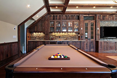 Inspiration for a farmhouse family room remodel in New York
