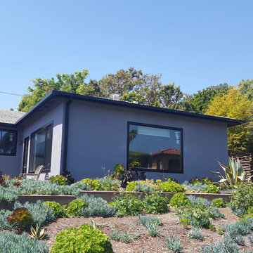 Black Gutters and Downspouts Contemporary Home, West Los Angeles