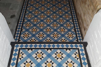 Victorian floor tiles – path and step – Hampstead