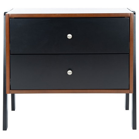 Winchester Night Stand Walnut/Black Safavieh