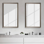 Frame My Mirror - Crenshaw Framed Wall Mirror, Pewter, 26"x38" - The metallic finish of the Crenshaw adds texture and light to your contemporary mirror. The raised outer edge gives this frame depth without being overbearing, and a narrow width offers a clean, modern look.