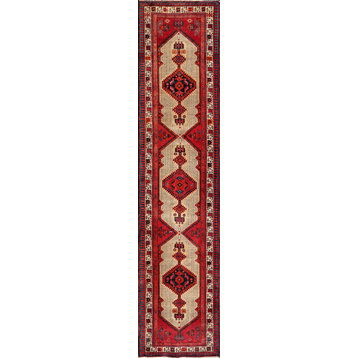 Pasargad Azerbaijan Collection Hand-Knotted Wool Runner, 3'1x13'9"