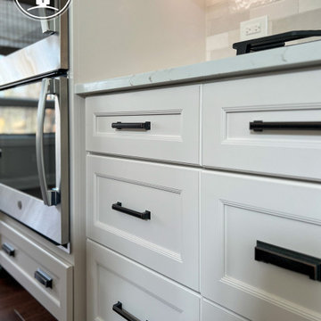Bright & Timeless Kitchen Reorientation with Fireplace Refresh