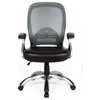Heavy Duty Mesh and Leather Swivel Office Chair, Black