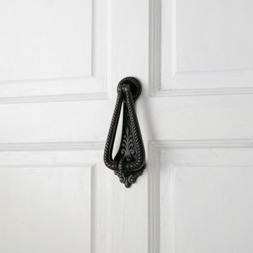 Door Knocker Black Cast Iron 9 3/8" H x 1 5/8" W Renovators Supply