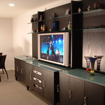 Custom Built-in Hardwood Entertainment Centers