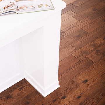 Cozy, Traditional Great Room - Elegance Flint, Solid, White Oak Hardwood