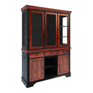 171965 Smart Home Two-tone Wine Display Cabinet Curio