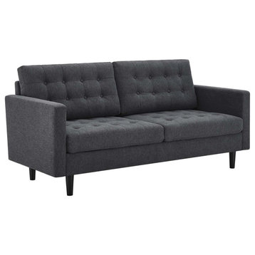 Exalt Tufted Fabric Sofa, Charcoal