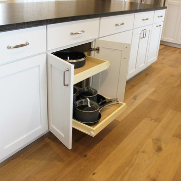 Geneseo, IL- White Painted Kitchen with Matte Black Granite and Subway Tile